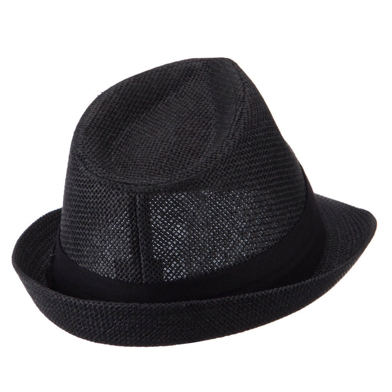 Paper Straw Black Band Baby Fedora