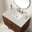 James Martin Amberly 36" Dual Mount Single Bathroom Vanity, Mid-Century Walnut