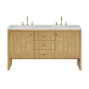 James Martin Hudson 60" Double Bathroom Vanity, Light Natural Oak