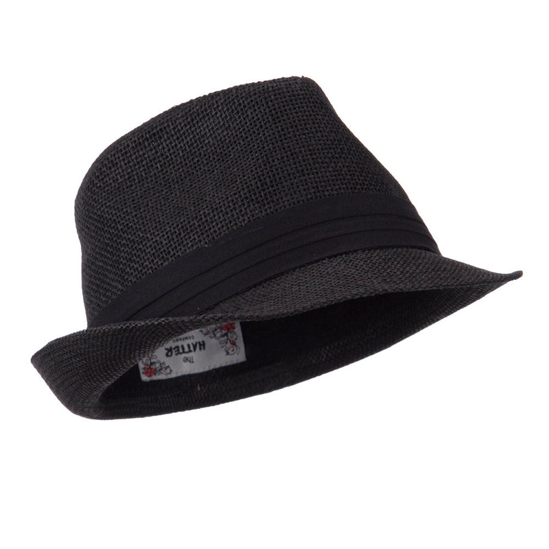 Pleated Hat Band Straw Fedora Hat