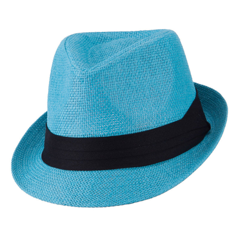 Pleated Hat Band Straw Fedora Hat