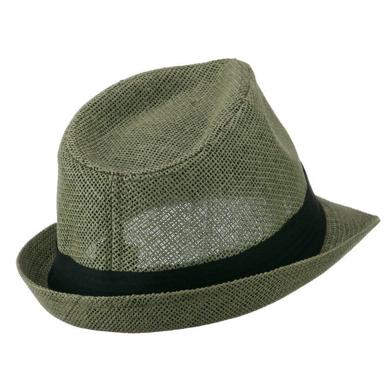 Pleated Hat Band Straw Fedora Hat