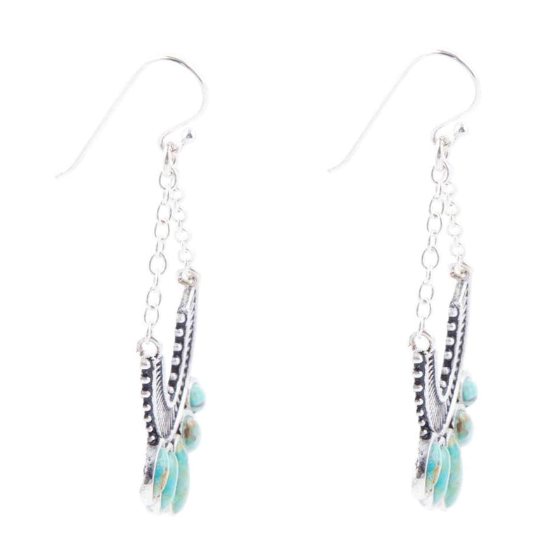 Phantom Turquoise and Sterling Silver Chandelier Earrings