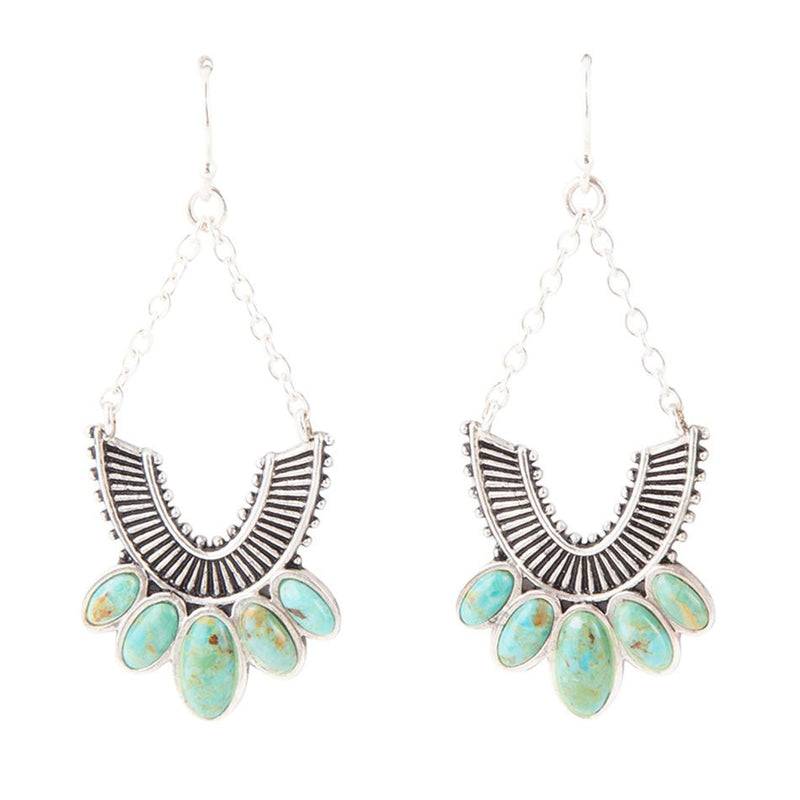 Phantom Turquoise and Sterling Silver Chandelier Earrings