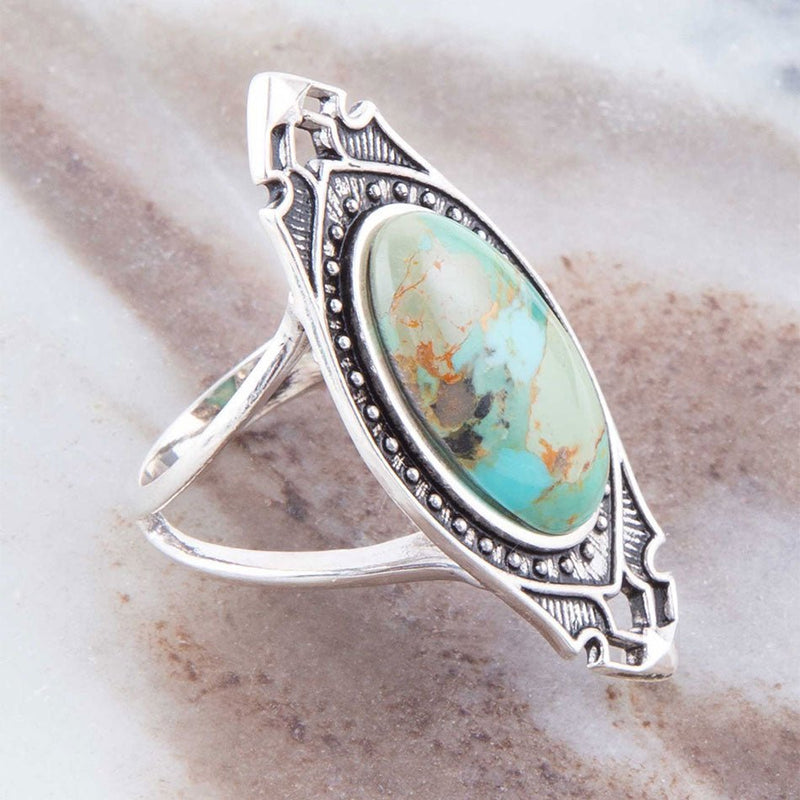 Phantom Blue Turquoise and Sterling Silver Ring