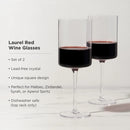 Laurel Crystal Red Wine Glasses Set of 2 by Viski
