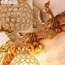 GobekUsa Phoenix Sconce Lighting Resin Wall Lamp with Crystal Dome Shade - Lodge Style, Gold Finish