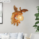 GobekUsa Phoenix Sconce Lighting Resin Wall Lamp with Crystal Dome Shade - Lodge Style, Gold Finish