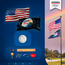 Phoenix Patriot Flagpole Kit | Complete Bundle with Solar Light & Eagle Flag by Atlantic Flagpole