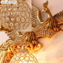 GobekUsa Phoenix Sconce Lighting Resin Wall Lamp with Crystal Dome Shade - Lodge Style, Gold Finish