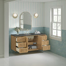 James Martin Laurent 60" Dual Mount Single Bathroom Vanity, Light Natural Oak