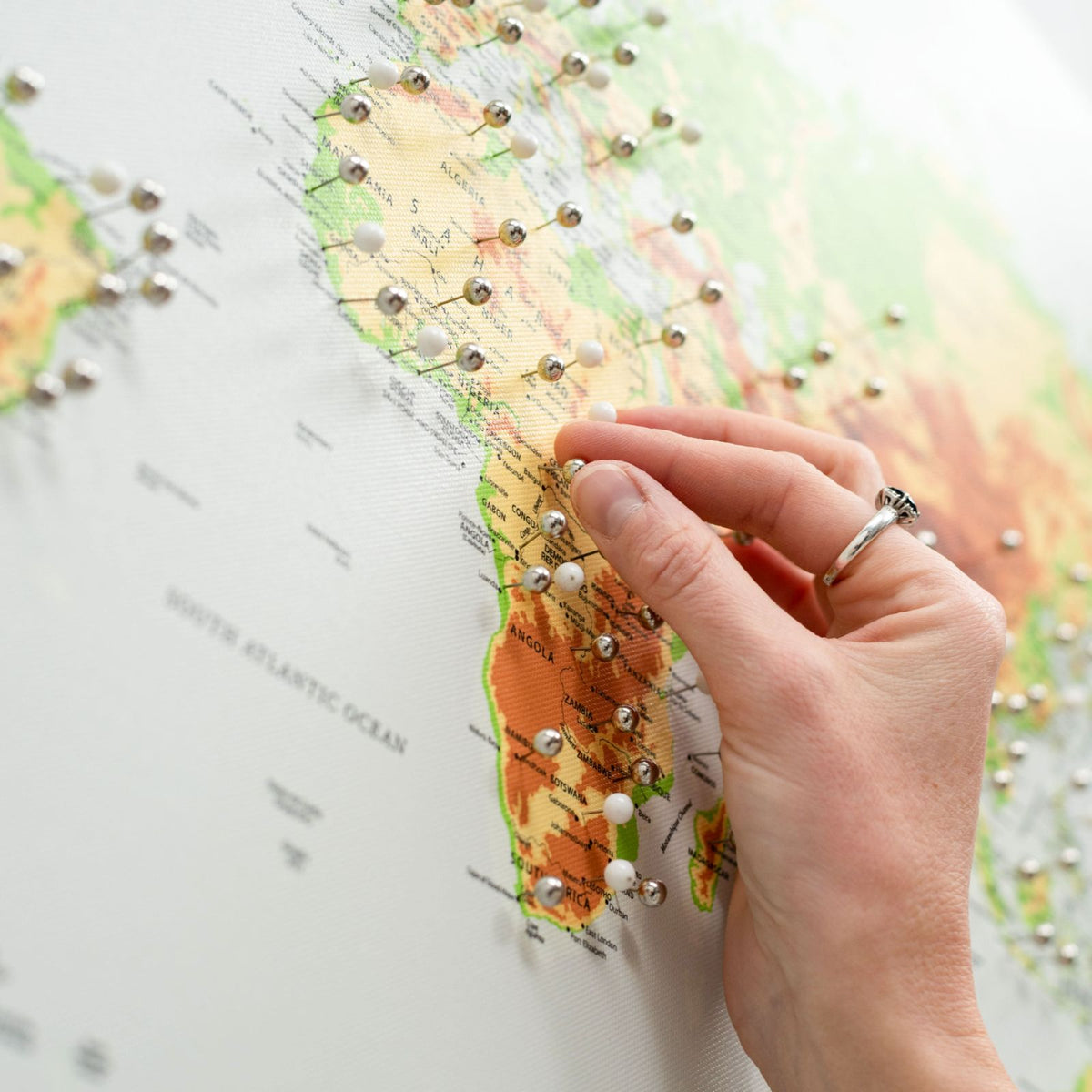 World Map on Canvas - Physical, photo 6 of 13