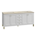 James Martin Chicago 72" Double Bathroom Vanity, Glossy White