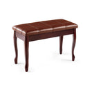 Solid Wood PU Leather Piano Bench with Storage by LJGDeals