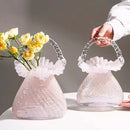 GobekUsa Crystal Flower Basket: Handmade Glass Plant Vase Home Wedding Decor
