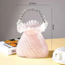 GobekUsa Crystal Flower Basket: Handmade Glass Plant Vase Home Wedding Decor