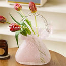 GobekUsa Crystal Flower Basket: Handmade Glass Plant Vase Home Wedding Decor