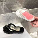 Pink and clear flip flop soap dish drainage rack bathroom accessory by Decorbites