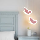 GobekUsa Heart Blossom Butterfly LED Chandelier for Children's Room