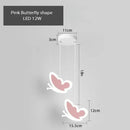 GobekUsa Heart Blossom Butterfly LED Chandelier for Children's Room