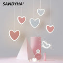 GobekUsa Heart Blossom Butterfly LED Chandelier for Children's Room