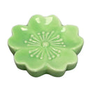 Pink and green ceramic sakura chopstick rest dining room decor by Decorbites