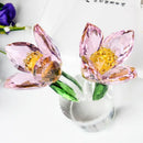 GobekUsa Crystal Tulip Lily Flower Sculpture Ornament Table Decor Centerpiece
