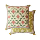 GobekUsa Datura Flowers Print Wool Velvet Mandala Cushion Cover Luxe Pillow Case