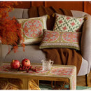 GobekUsa Datura Flowers Print Wool Velvet Mandala Cushion Cover Luxe Pillow Case