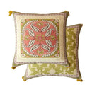 GobekUsa Datura Flowers Print Wool Velvet Mandala Cushion Cover Luxe Pillow Case