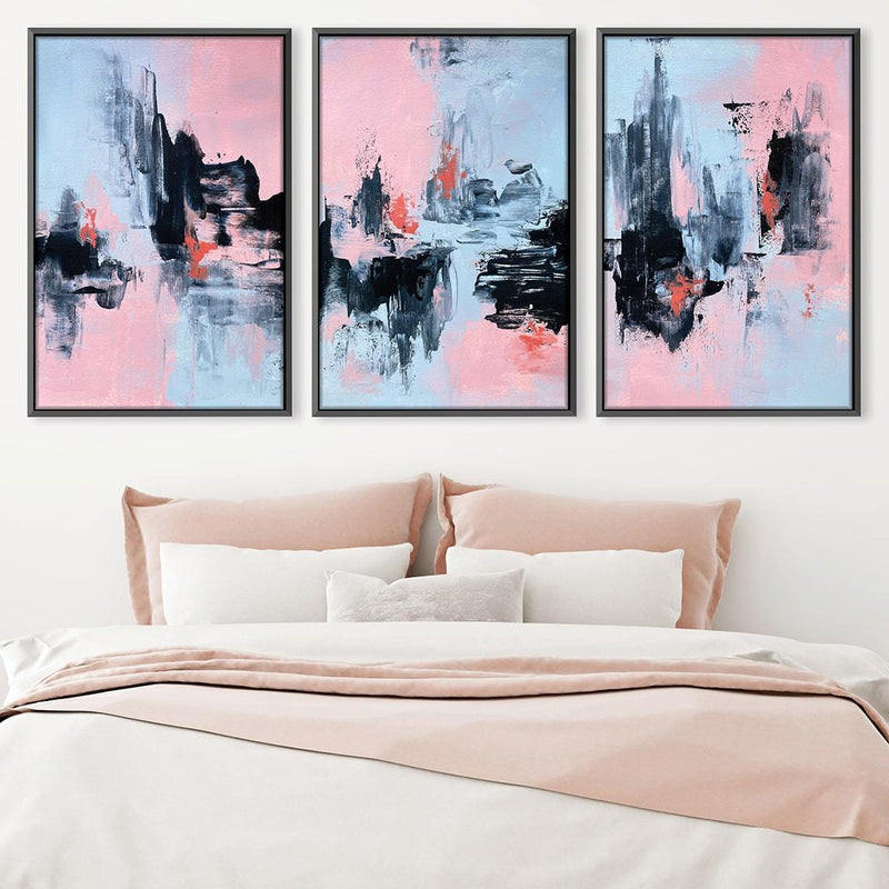 Pink And Grey Abstract Canvas