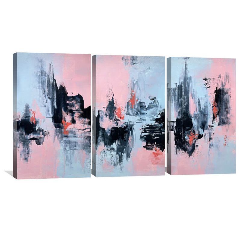 Pink And Grey Abstract Canvas