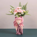 GobekUsa Bubble Gum Girl Flower Vase - Stylish Resin Plant Pot for Home Decor