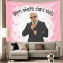Pink and purple bulldog fun tapestry bedroom wall hanging by Decorbites