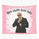 Pink and purple bulldog fun tapestry bedroom wall hanging by Decorbites