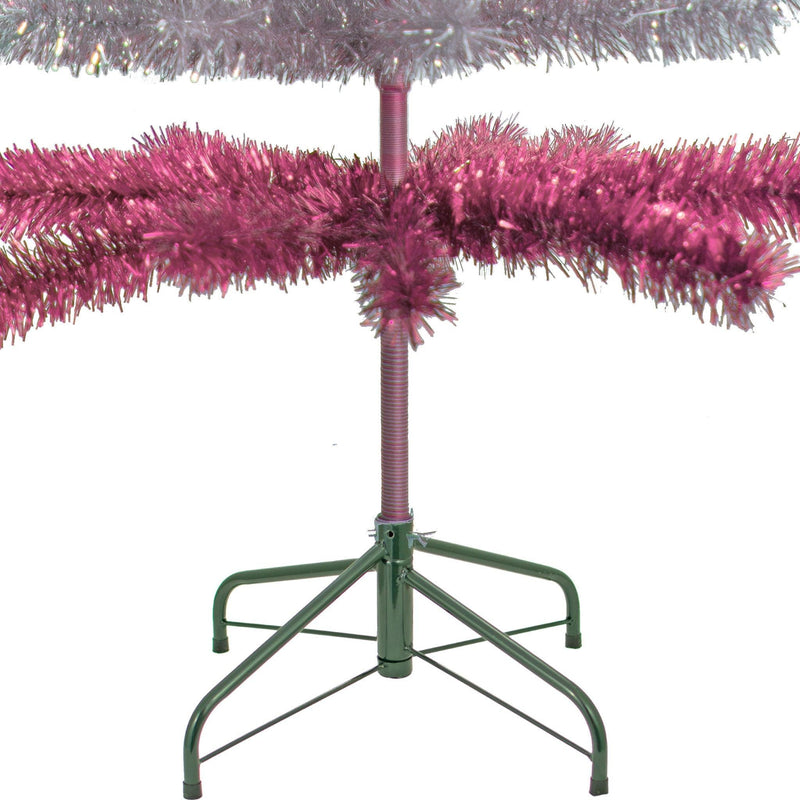 Pink & Silver Layered Tinsel Trees