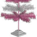 Pink & Silver Layered Tinsel Trees by Lee Display