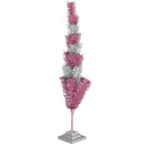 Pink & Silver Layered Tinsel Trees by Lee Display
