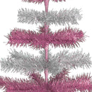 Pink & Silver Layered Tinsel Trees by Lee Display
