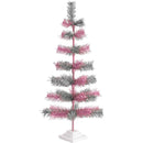 Pink & Silver Mixed Tinsel Christmas Tree by Lee Display