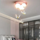 GobekUsa Butterfly Ball Ceiling Lamp: Warm & Romantic Pendant Light for Children's Room