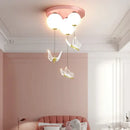 GobekUsa Butterfly Ball Ceiling Lamp: Warm & Romantic Pendant Light for Children's Room