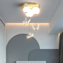 GobekUsa Butterfly Ball Ceiling Lamp: Warm & Romantic Pendant Light for Children's Room