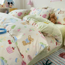 GobekUsa Cartoon Printed Cotton Quilt Cover Set - Soft, Breathable, Colorfast Bedding