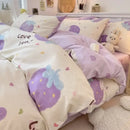 GobekUsa Cartoon Printed Cotton Quilt Cover Set - Soft, Breathable, Colorfast Bedding