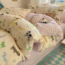 GobekUsa Cartoon Printed Cotton Quilt Cover Set - Soft, Breathable, Colorfast Bedding