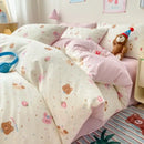 GobekUsa Cartoon Printed Cotton Quilt Cover Set - Soft, Breathable, Colorfast Bedding