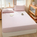 GobekUsa Cotton Stripe Fitted Sheet- Single Cozy Mattress Cover with Elastic Band