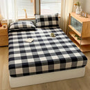 GobekUsa Cotton Stripe Fitted Sheet- Single Cozy Mattress Cover with Elastic Band