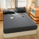 GobekUsa Cotton Stripe Fitted Sheet- Single Cozy Mattress Cover with Elastic Band